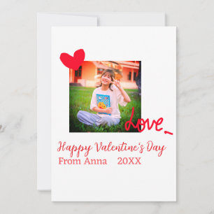 Rode hart liefde gelukkige valentijnsdag foto toev kaart