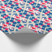 Rode Hart Liefde geometrisch patroon inpakpapier (Hoek)