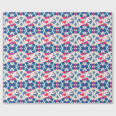 Rode Hart Liefde geometrisch patroon inpakpapier (Vlak)