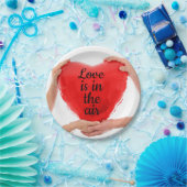 Rode Hart Liefde Is In De Lucht Papieren Borden Papieren Bordje (Feest)
