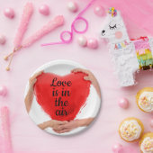 Rode Hart Liefde Is In De Lucht Papieren Borden Papieren Bordje (Feest)