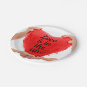 Rode Hart Liefde Is In De Lucht Papieren Borden Papieren Bordje (Gekanteld)