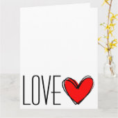 Rode Hart LIEFDE Kaart (Gele Bloem)