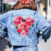 Rode Hart Liefde roze Bloemen Valentijnsdag Vrouwe Denim Jacket