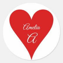 Rode Hart Liefde Valentijnsdag Naam & Monogram