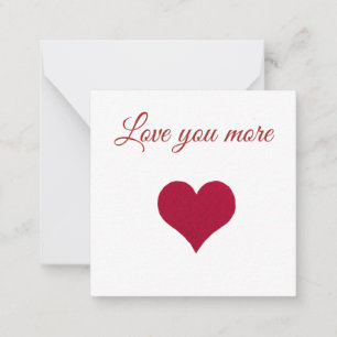 Rode hart Liefde voor jou meer Plat Notitiekaart Notitiekaartje
