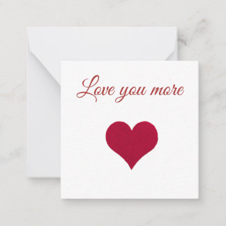 Rode hart Liefde voor jou meer Plat Notitiekaart Notitiekaartje