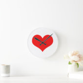 Rode Hart Liefdevolle Valentijnsdag Witte Aangepas Ronde Klok (Huis)