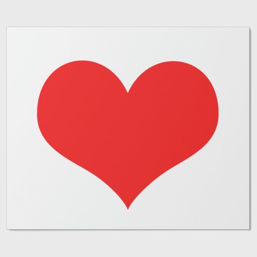 Rode Hart Lieve Valentijnsdag Aangepaste Kleur Wit Cadeaupapier (Vlak)