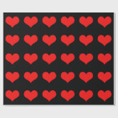 Rode Hart Lieve Valentijnsdag Zwarte Aangepaste Kl Cadeaupapier (Vlak)