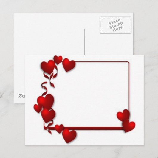 Rode Hart lijst - Aanpasbaar Briefkaart (Voorkant / Achterkant)