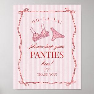 Rode Hart Lingerie Meisjesachtige Onderbroeken Als Poster