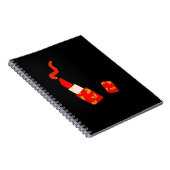 Rode Hart Lippenstift Pop Art Design Notitieboek (Rechterzijde)