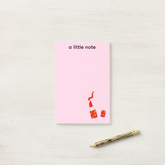 Rode Hart Lippenstift Pop Art Design Post-it® Notes (Op bureau)