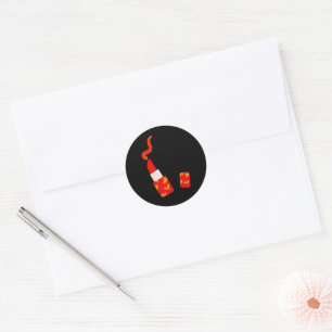 Rode Hart Lippenstift Pop Art Design Ronde Sticker