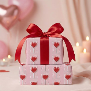 Rode Hart Lollypop – Illustratie van Valentijns Sn Cadeaupapier