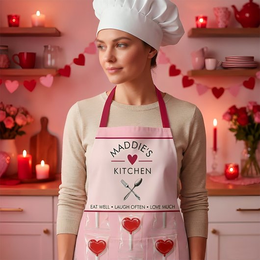 Rode Hart Lollypop – Illustratie van Valentijns Sn Schort