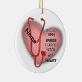 Rode Hart LPN-verpleegster Keramisch Ornament (Rechts)