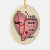 Rode Hart Luchtmacht Verpleegster Keramisch Ornament (Rechts)