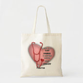 Rode Hart LVN Verpleegster Tote Bag (Voorkant)