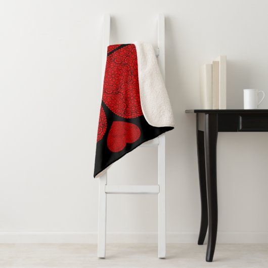 Rode Hart Mandala Sherpa Deken (In situ)