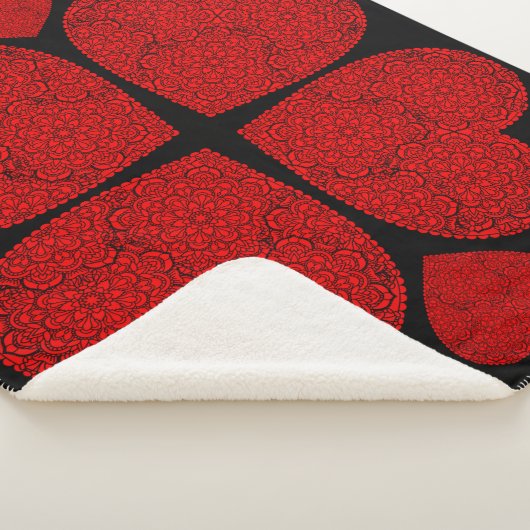 Rode Hart Mandala Sherpa Deken (3/4)