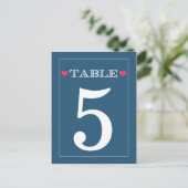 Rode Hart Marine Trouwtafel Aantal Kaarten (Staand voorkant)