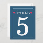 Rode Hart Marine Trouwtafel Aantal Kaarten (Voorkant / Achterkant)