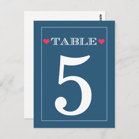 Rode Hart Marine Trouwtafel Aantal Kaarten (Voorkant / Achterkant)