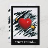 Rode Hart met Aquarel Achtergrond Schilderij Kaart (Voorkant / Achterkant)