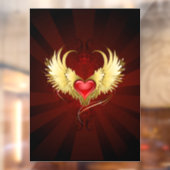 Rode Hart met Gouden Vleugels Raamsticker (Vel 2)