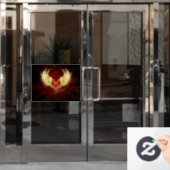 Rode Hart met Gouden Vleugels Raamsticker (Kantoordeur)