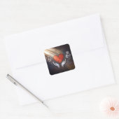 Rode Hart met Handen Graffiti Op een Bakstenen Muu Vierkante Sticker (Envelop)