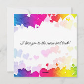 Rode Hart met het woord Love You Forever Valentijn Feestdagenkaart (Achterkant)