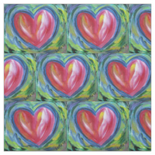Rode Hart met Hoop Aangepast Stof Kunst Materiaal