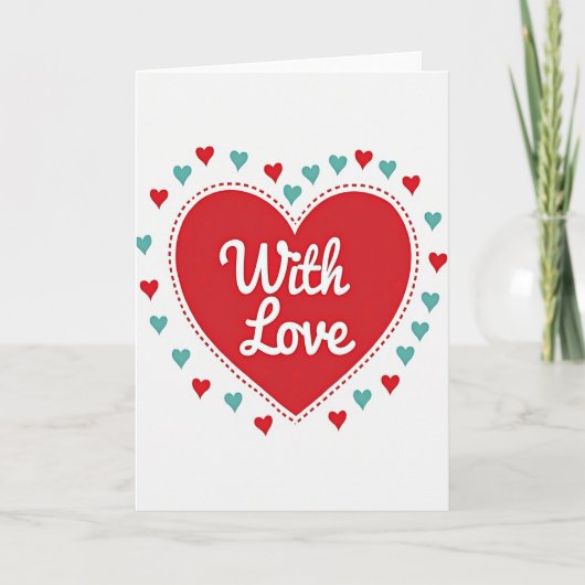 Rode Hart Met Liefdeskaart Kaart (Voorkant)