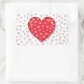 Rode hart met spikkels patroon klassieke ronde sti rechthoekige sticker (Tas)