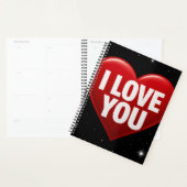 Rode Hart met witte "I LOVE YOU" typografie kust Planner (Display)