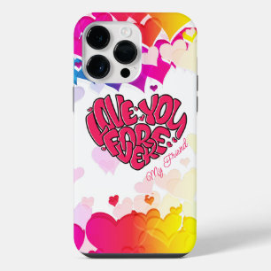 Rode Hart met woord Love You Forever Valentijn iPhone 14 Pro Max Hoesje