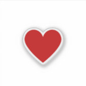 Rode Hart Modern Minimalistisch Eenvoudige Liefde  Sticker (Voorkant)
