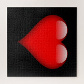 Rode Hart Moderne Liefde Trouwdag Legpuzzel (Horizontaal)