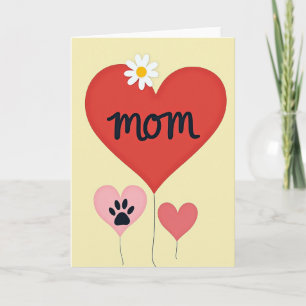 Rode Hart Moeder Illustratiekaart Kaart