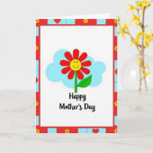 Rode Hart Moederdag Designkaart Kaart (Gele Bloem)