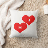 Rode Hart Monogram Eerste Aangepaste Valentijnsdag Kussen (Deken)