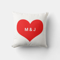 Rode Hart Monogram Eerste Letters Aangepaste Valen