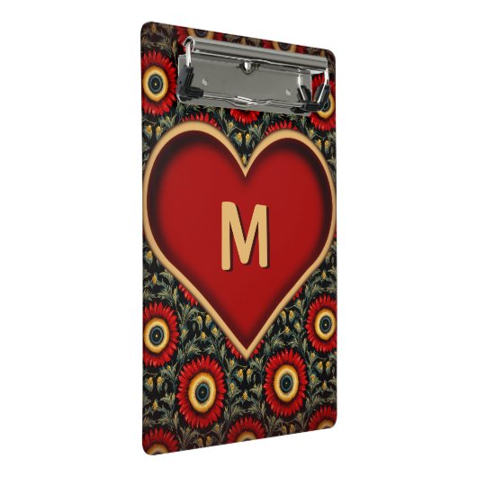 Rode  Hart Monogram Mini Klembord (Schuin)