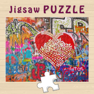 Rode Hart Mozaïek Graffiti Straatkunst Foto - Legpuzzel