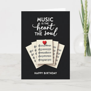 Rode Hart Muziek Verjaardagskaart Kaart