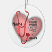 Rode Hart Nachtverpleegster Keramisch Ornament (Links)