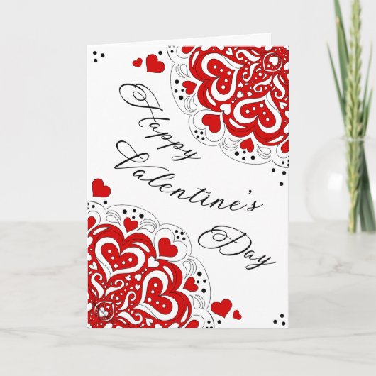 Rode Hart olieachtige Valentijnsdag Kaart (Voorkant)